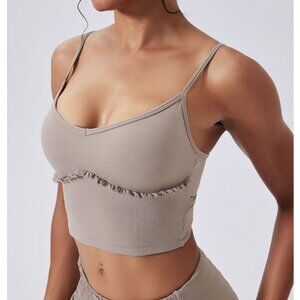 Soft Sculpt Yoga Top Built-In Bra Gym Pilates Crop Top Sports Bra